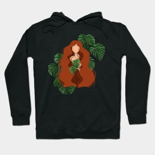 Plant lady abstract illustration 6 Hoodie